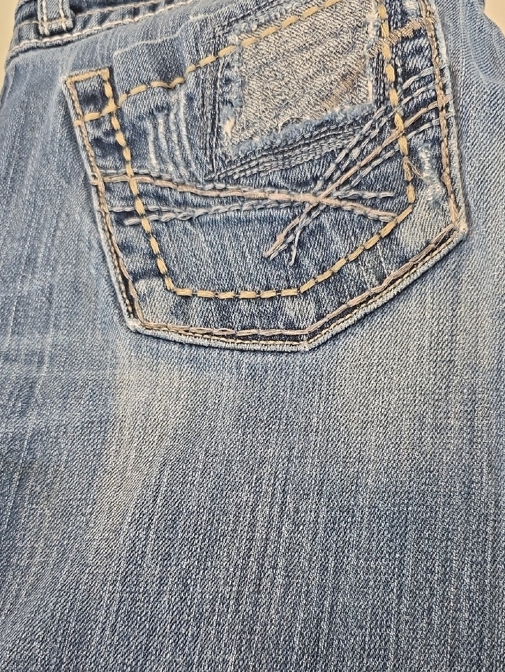 BKE Sabrina Bootcut Jeans 28x35.5 Stretch Blue Distressed Long Inseam Low Rise - Picture 15 of 15